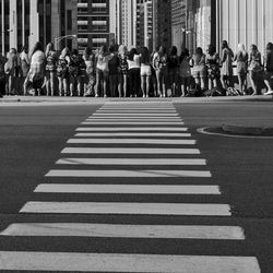 People walking on city street