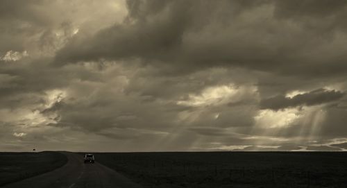 Storm clouds over landscape