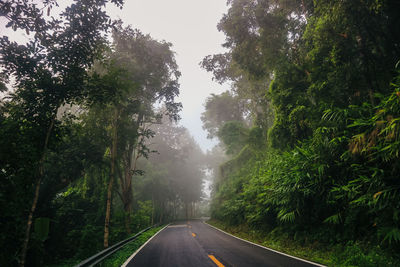 Road in to the wind with rain