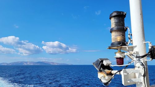 View of sea against blue sky