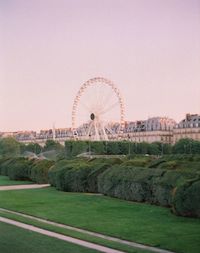 View of ferris wheel against clear sky