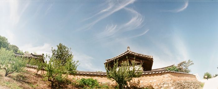 Low angle view of built structure against the sky