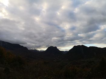 Scenic view of mountains against sky