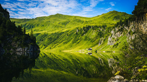 Scenic view of mountains against sky