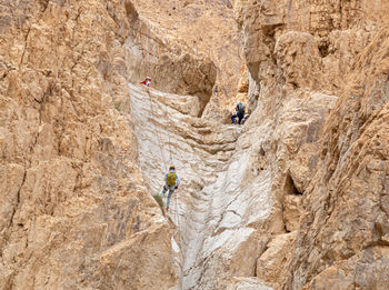 High angle view of rock formations