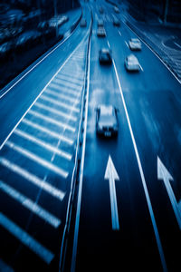 High angle view of traffic on highway