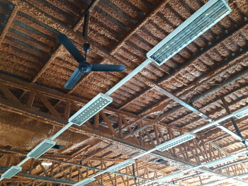 Low angle view of roof against ceiling