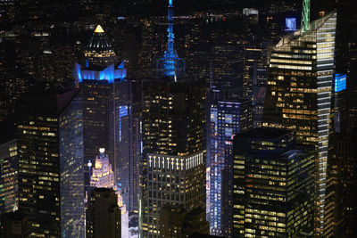 Illuminated cityscape at night