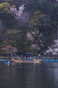 Scenic view of lake by trees