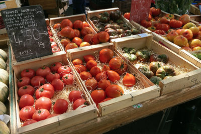 Fruits for sale at market stall