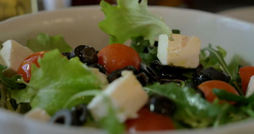 Close-up of salad served in plate