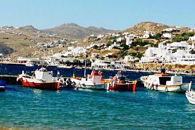Boats in harbor