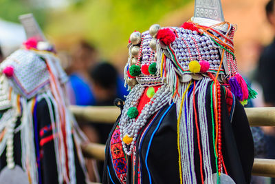 Close-up of multi colored for sale in market