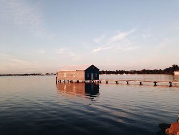 Blue boat shed at perth