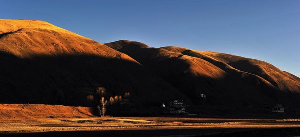 Scenic view of landscape against clear sky