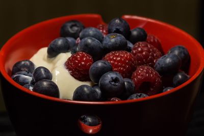 Close-up of strawberries in bowl