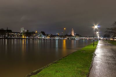 Illuminated city at night