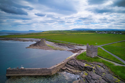 Aerial view of easky castle. 