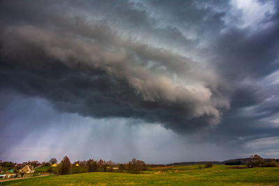 Storm clouds over land