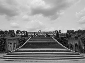 Staircase against sky in city