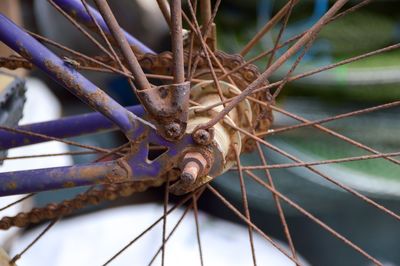 Cropped wheel of bicycle