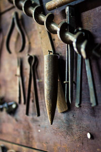 Close-up of rusty padlock