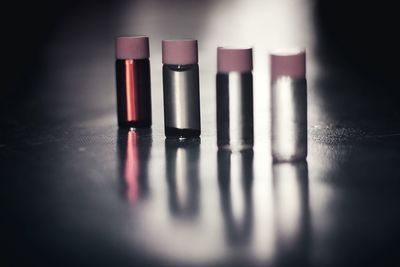 Close-up of objects on table