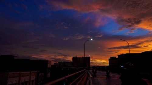 Silhouette buildings against sky during sunset