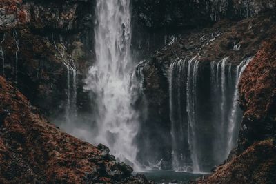 Scenic view of waterfall in forest