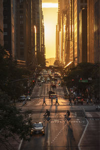 Traffic on city street at night