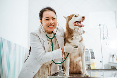 Young woman with dog