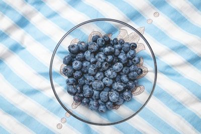 High angle view of fruits growing on table