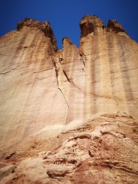 Low angle view of rock formation