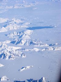 Aerial view of snowcapped mountains