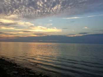 Scenic view of sunset over sea