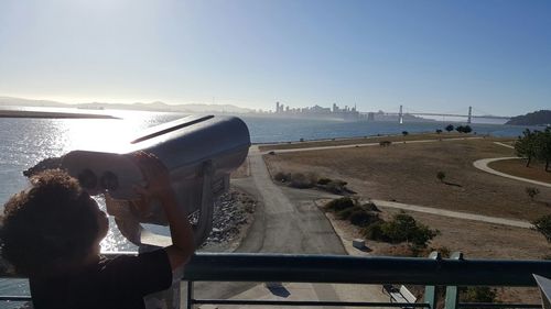 View of sea against clear sky