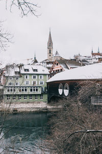 River by city against sky