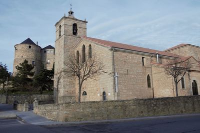 Exterior of historic building against sky