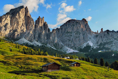 Panoramic view of landscape and mountains against sky