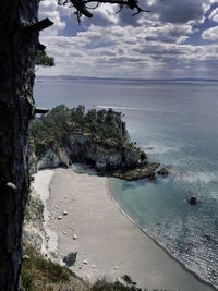 High angle view of sea against sky