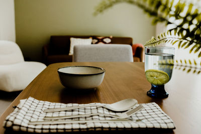 Close-up of food on table