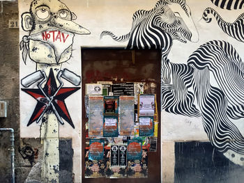Close-up of graffiti on wall