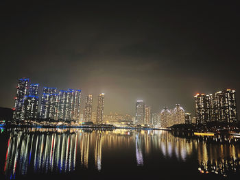 Illuminated city at night