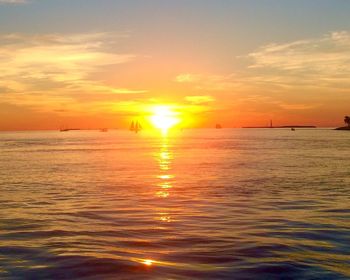 Scenic view of sea at sunset