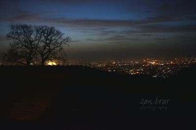 Illuminated cityscape at night