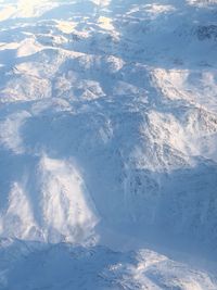 High angle view of snowcapped landscape