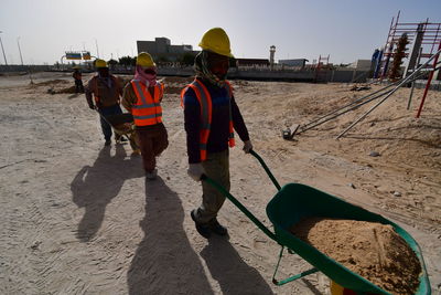 People working at construction site