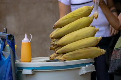 Close-up of man for sale in market