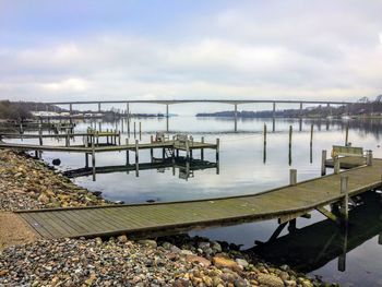 Scenic view of water against sky