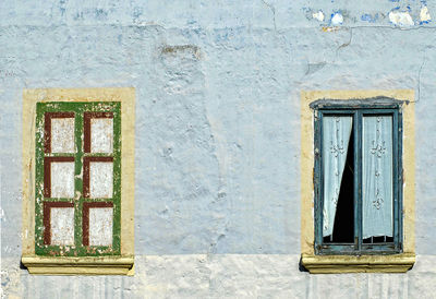 Closed door of old building